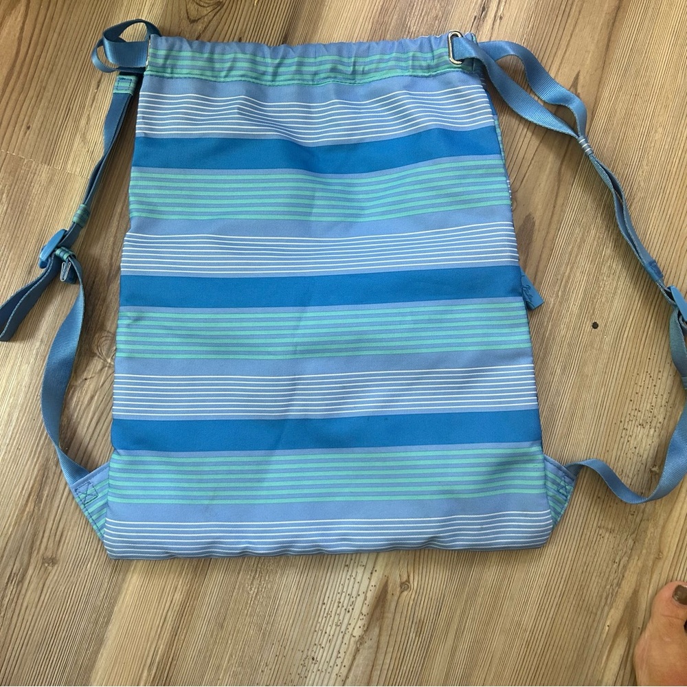 Vera Bradley Blue and Green Striped Backpack